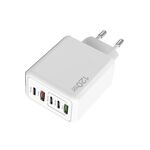 Caricabatterie multiporta USB doppio tipo C 3 PD da 120 W per telefoni cellulari, spina UE (bianco)