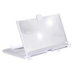 Lente d'ingrandimento per schermo del telefono cellulare da 12 pollici estraibile Supporto da tavolo 3D, stile: modello Blu-ray (bianco)