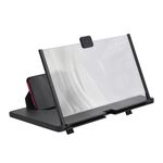 Supporto da tavolo 3D con lente d'ingrandimento per schermo del telefono cellulare estraibile da 12 pollici, stile: modello HD (nero)