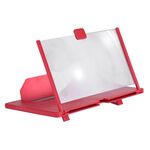 Supporto da tavolo 3D con lente d'ingrandimento per schermo del telefono cellulare estraibile da 12 pollici, stile: modello HD (rosso)