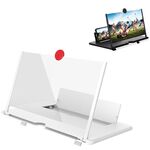 Amplificatore per staffa di allungamento dello schermo del telefono cellulare 3D ultra-trasparente da 12 pollici (bianco)