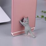 60 PCS Sucker Design Cute Cat Smartphone Holder (grigio)