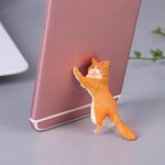 60 PCS Sucker Design Cute Cat Smartphone Holder (arancione)
