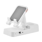 Stand desktop multifunzione per telefono cellulare e tablet con altoparlante Bluetooth (bianco)