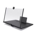 Lente di ingrandimento dello schermo del telefono cellulare da 16 pollici con supporto per la lente d'ingrandimento ad alta definizione di protezione degli occhi 3D estraibile (nero)