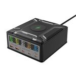 Caricabatterie multiporta 868D 6 in 1 260 W ad alta potenza Type-C+USB supporta la ricarica wireless QI (spina UK)