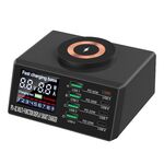 Caricabatterie wireless magnetico intelligente multi-porte QI X9M 9 in 1 110 W USB+PD, specifiche: spina UK nera