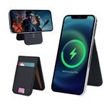 Supporto per telefono cellulare magnetico wireless 3 in 1 con supporto per carta di credito (nero)