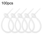 100 pezzi/confezione fascette in silicone multiuso per sacchetti di cibo, avvolgicavo dati, organizer da 15 cm (bianco)