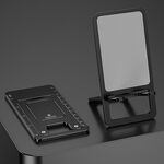 029 Supporto per telefono pieghevole portatile da tavolo in lega di alluminio (nero)