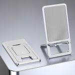 029 Supporto per telefono pieghevole portatile da tavolo in lega di alluminio (argento)