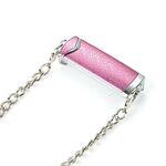 Clip per cordino porta telefono in metallo con catena a tracolla regolabile (argento rosa)