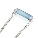 Clip per cordino porta telefono in metallo con catena a tracolla regolabile (blu argento)