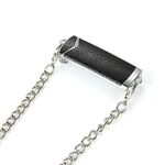 Clip per cordino porta telefono in metallo con catena a tracolla regolabile (argento nero)
