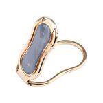 Supporto per cellulare da tavolo pieghevole con fibbia ad anello in metallo (blu)