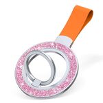 Porta fibbia ad anello magnetico glitterato (rosa + arancione)