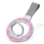 Porta fibbia ad anello magnetico glitterato (rosa + grigio)