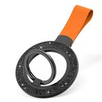 Porta fibbia ad anello magnetico glitterato (nero + arancione)