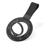 Supporto per fibbia ad anello magnetico glitterato (nero)