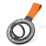 Porta fibbia ad anello magnetico glitterato (nero argento + arancione)