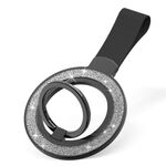 Supporto magnetico con fibbia ad anello glitterato (nero argento + nero)