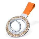 Porta fibbia ad anello magnetico glitterato (oro rosa + arancione)