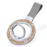 Porta fibbia ad anello magnetico glitterato (oro rosa + grigio)
