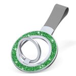 Porta fibbia ad anello magnetico glitterato (rosa verde + grigio)
