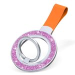 Porta fibbia ad anello magnetico glitterato (rosa rosa + arancione)