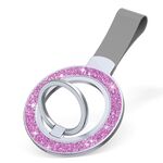 Porta fibbia ad anello magnetico glitterato (rosa rosa + grigio)