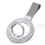 Porta fibbia ad anello magnetico glitterato (rosa argento + grigio)
