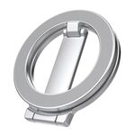 Supporto per telefono ad anello pieghevole magnetico MagSafe a doppia faccia a forma di Z (argento)
