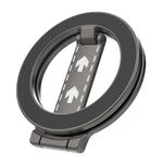 Supporto per telefono ad anello pieghevole magnetico MagSafe a doppia faccia a forma di Z con motivo (nero)
