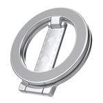 Supporto per telefono ad anello pieghevole magnetico MagSafe a doppia faccia a forma di Z con motivo (argento)