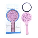 Supporto per telefono con cinturino in silicone magnetico a ventosa (rosa)
