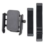 Supporto per telefono con morsetto a mani libere con cinturino elastico, lunghezza cinturino: 24 cm + 38 cm (nero)