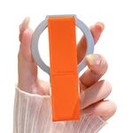 Supporto magnetico per telefono con cinturino in pelle (arancione + argento)