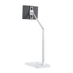 Supporto da pavimento regolabile in continuo con base quadrata X10 per telefono, supporto per trasmissione in diretta (bianco)