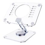 R-JUST T632 Supporto per Tablet da Tavolo Girevole a 360 Gradi in Acrilico (Trasparente)