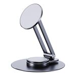 LK-T639 Supporto per telefono da tavolo magnetico pieghevole girevole a 360 gradi in lega di alluminio (nero)