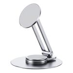 LK-T639 Supporto per telefono da tavolo magnetico pieghevole girevole a 360 gradi in lega di alluminio (argento)