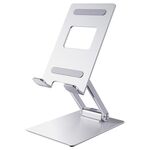 Supporto per telefono/tablet pieghevole in lega di alluminio R-JUST SJ33 (argento)