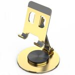 019 Supporto per tablet per telefono desktop con rotazione a 360 gradi in lega di alluminio (dorato)