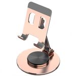 019 Supporto per tablet per telefono desktop con rotazione a 360 gradi in lega di alluminio (oro rosa)