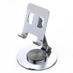 019 Supporto per tablet per telefono desktop con rotazione a 360 gradi in lega di alluminio (argento)