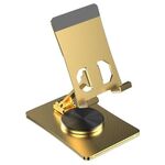025 Supporto per telefono da tavolo pieghevole regolabile in lega di alluminio (oro)