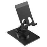 Supporto per telefono da tavolo pieghevole regolabile in lega di alluminio (nero)