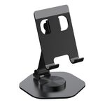 YY-020 Staffa per telefono tablet pieghevole in lega di alluminio con rotazione di 360 gradi (nera)
