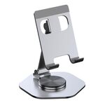 YY-020 Staffa per telefono tablet pieghevole in lega di alluminio con rotazione di 360 gradi (argento)