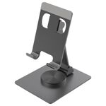 YY-022 Supporto per tablet per telefono desktop in lega di alluminio con rotazione di 360 gradi (nero)